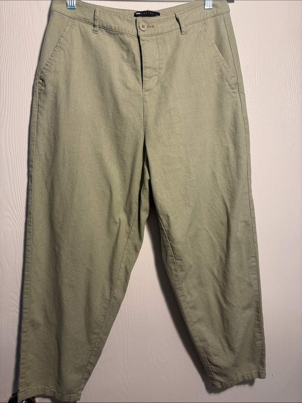 ASOS Light Olive Green Barrel Chino Pants